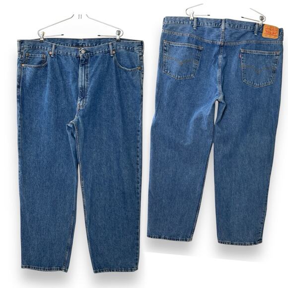 Levis Relaxed Straight 550 Baggy Jeans Stonewash Cotton 47x30* (48x32) Big&Tall - Picture 1 of 16